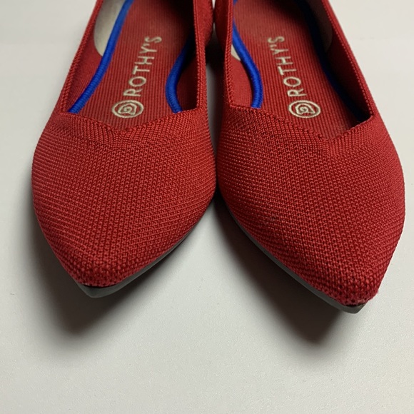Rothy’s Red Python Flats Size 8 Washable Pointed Toe - Picture 4 of 9